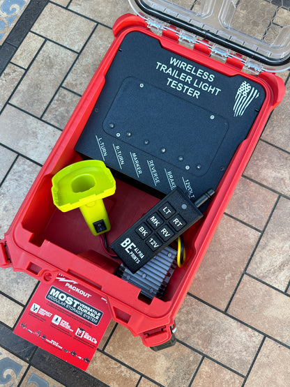 Wireless Trailer Light Tester For Ryobi 18V Battery, 7 Pin Trailer Light Tester, Milwaukee PACKOUT Container