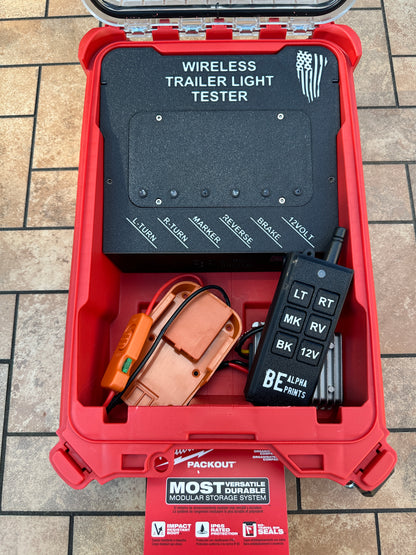 Wireless Trailer Light Tester For Ridgid 18V Battery, 7 Pin Trailer Light Tester, Milwaukee PACKOUT Container