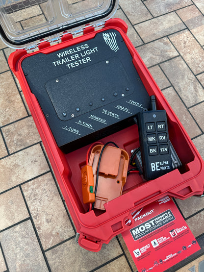 Wireless Trailer Light Tester For Ridgid 18V Battery, 7 Pin Trailer Light Tester, Milwaukee PACKOUT Container
