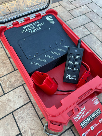 Wireless Trailer Light Tester For Milwaukee M12 Battery, 7 Pin Trailer Light Tester, Milwaukee PACKOUT Container